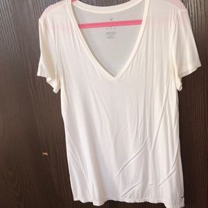 White V-Neck Tee